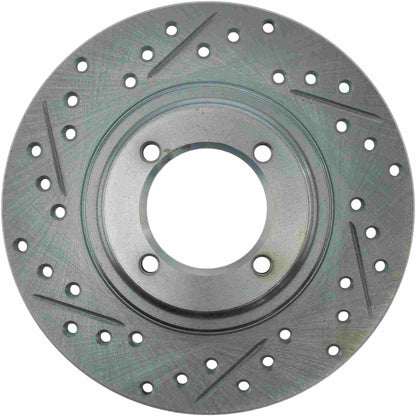 StopTech Select Sport Drilled And Slotted Brake Rotor; Front Right