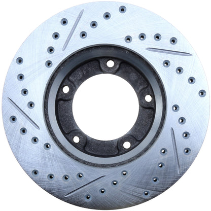 StopTech Select Sport Drilled And Slotted Brake Rotor; Front Left