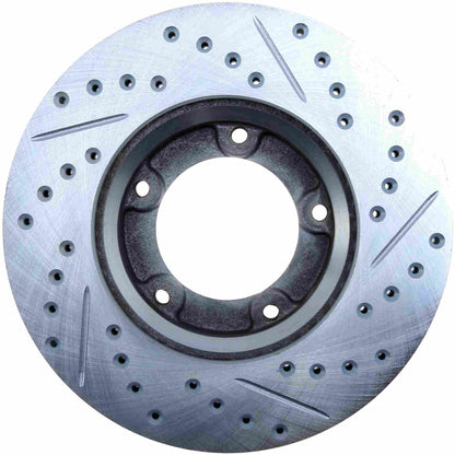 StopTech Select Sport Drilled And Slotted Brake Rotor; Front Right