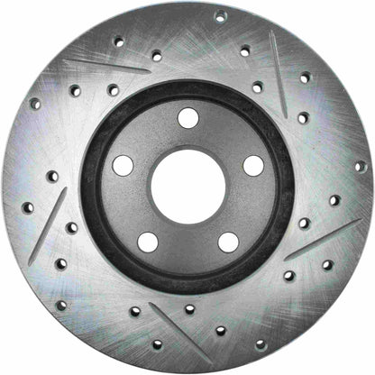 StopTech Select Sport Drilled And Slotted Brake Rotor; Front Right