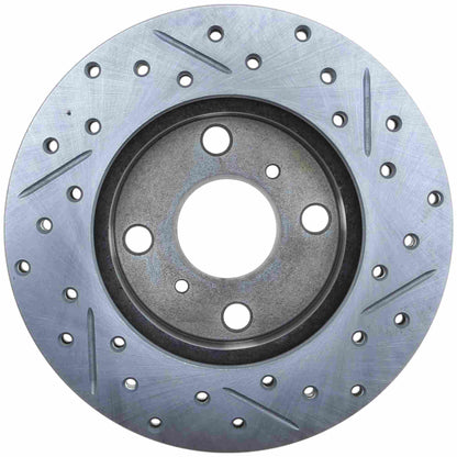 StopTech Select Sport Drilled And Slotted Brake Rotor; Front Right