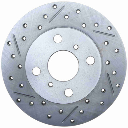 StopTech Select Sport Drilled And Slotted Brake Rotor; Front Right