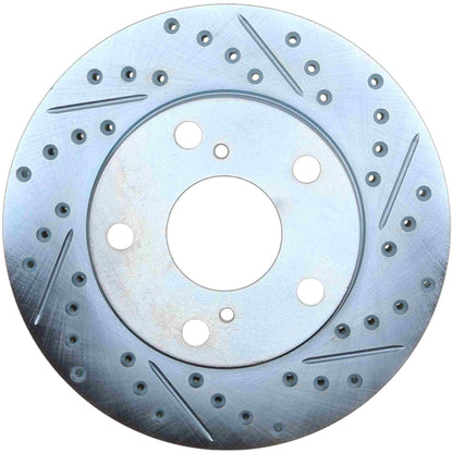 StopTech Select Sport Drilled And Slotted Brake Rotor; Front Left