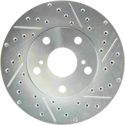 StopTech Select Sport Drilled And Slotted Brake Rotor; Front Left