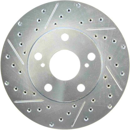 StopTech Select Sport Drilled And Slotted Brake Rotor; Front Right