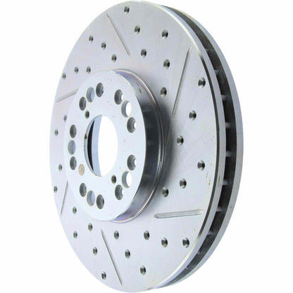 StopTech Select Sport Drilled And Slotted Brake Rotor; Front Left
