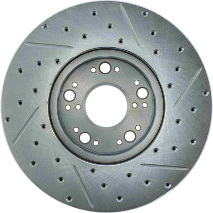 StopTech Select Sport Drilled And Slotted Brake Rotor; Front Right
