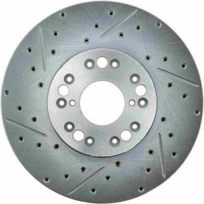 StopTech Select Sport Drilled And Slotted Brake Rotor; Front Right