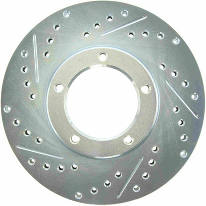 StopTech Select Sport Drilled And Slotted Brake Rotor; Front Right