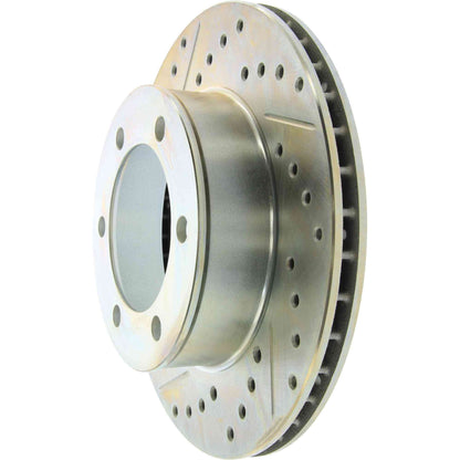 StopTech Select Sport Drilled And Slotted Brake Rotor; Front Right