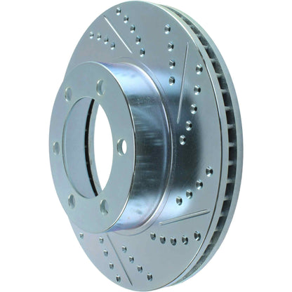StopTech Select Sport Drilled And Slotted Brake Rotor; Front Left