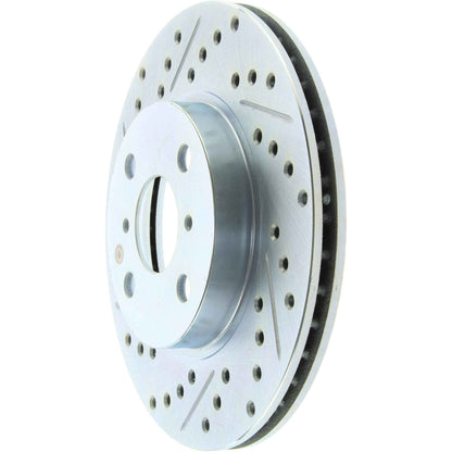 StopTech Select Sport Drilled And Slotted Brake Rotor; Front Right