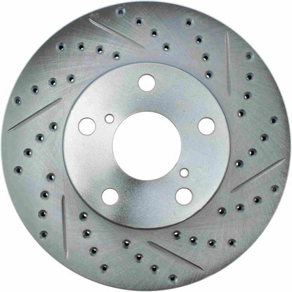 StopTech Select Sport Drilled And Slotted Brake Rotor; Front Left