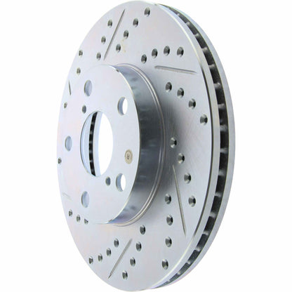 StopTech Select Sport Drilled And Slotted Brake Rotor; Front Right