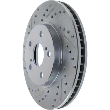 StopTech Select Sport Drilled And Slotted Brake Rotor; Front Right