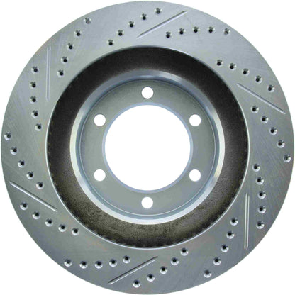 StopTech Select Sport Drilled And Slotted Brake Rotor; Front Left