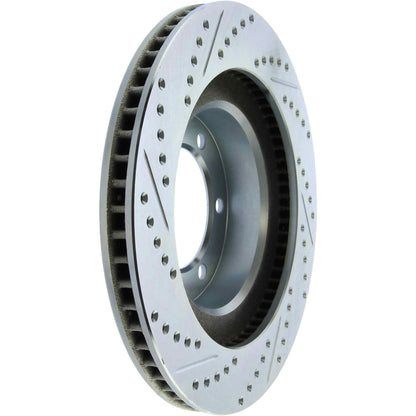 StopTech Select Sport Drilled And Slotted Brake Rotor; Front Left