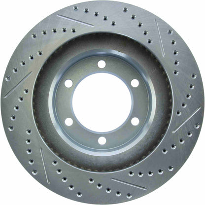 StopTech Select Sport Drilled And Slotted Brake Rotor; Front Right