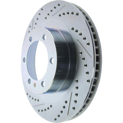 StopTech Select Sport Drilled And Slotted Brake Rotor; Front Right