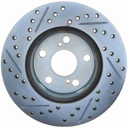 StopTech Select Sport Drilled And Slotted Brake Rotor; Front Left