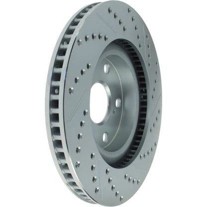 StopTech Select Sport Drilled And Slotted Brake Rotor; Front Right