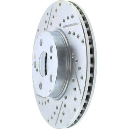 StopTech Select Sport Drilled And Slotted Brake Rotor; Front Right