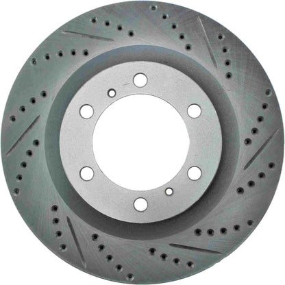 StopTech Select Sport Drilled And Slotted Brake Rotor; Front Left