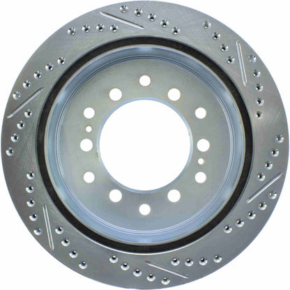 StopTech 10-19 Lexus GX / Toyota 4Runner Select Sport Slotted & Drilled Rear Right Rotor 227.44175R