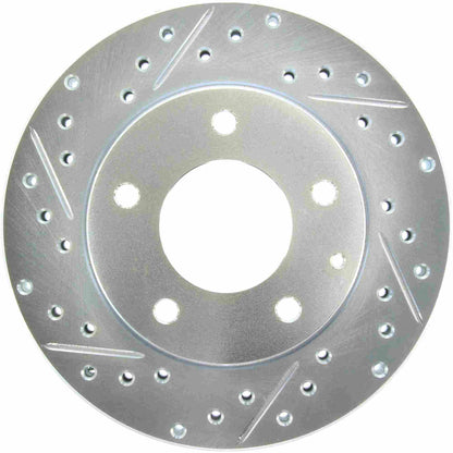 StopTech Select Sport Drilled And Slotted Brake Rotor; Front Right