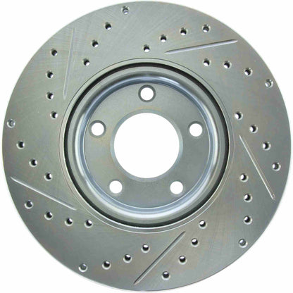 StopTech Select Sport Drilled And Slotted Brake Rotor; Front Left