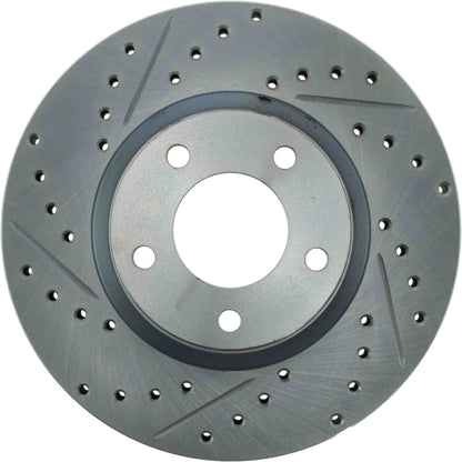StopTech Select Sport Drilled And Slotted Brake Rotor; Front Right