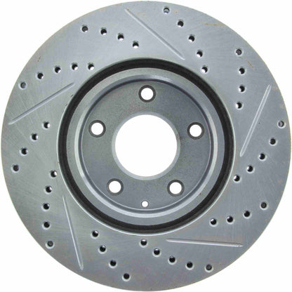StopTech Select Sport Drilled And Slotted Brake Rotor; Front Right