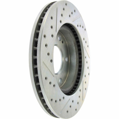 StopTech Select Sport Drilled And Slotted Brake Rotor; Front Left