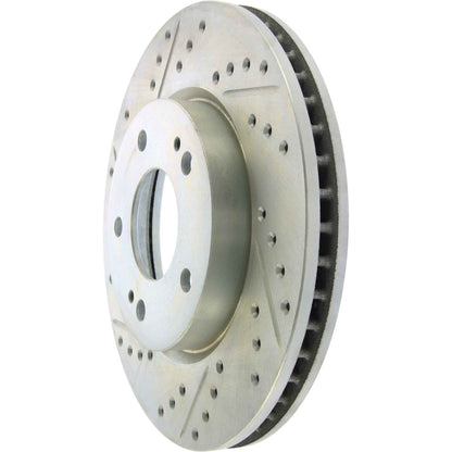 StopTech Select Sport Drilled And Slotted Brake Rotor; Front Right