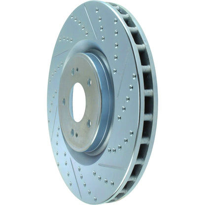 StopTech Select Sport Drilled And Slotted Brake Rotor; Front Left