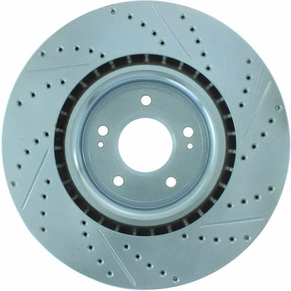 StopTech Select Sport Drilled And Slotted Brake Rotor; Front Right