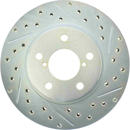 StopTech Select Sport Drilled And Slotted Brake Rotor; Front Left