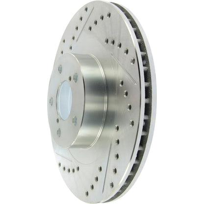 StopTech Select Sport Drilled And Slotted Brake Rotor; Front Left