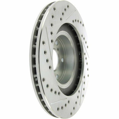 StopTech Select Sport Drilled And Slotted Brake Rotor; Front Left