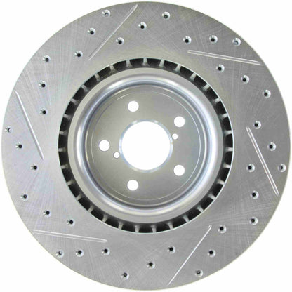 StopTech Select Sport Drilled And Slotted Brake Rotor; Front Left