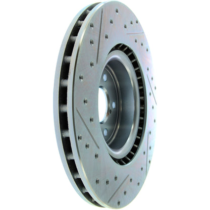 StopTech Select Sport Drilled And Slotted Brake Rotor; Front Left