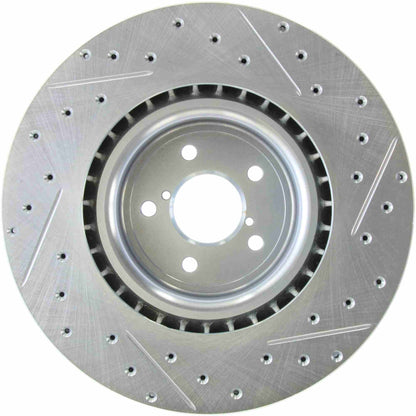 StopTech Select Sport Drilled And Slotted Brake Rotor; Front Right