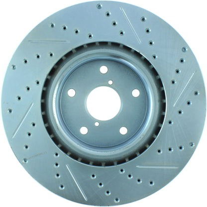 StopTech Select Sport Drilled And Slotted Brake Rotor; Front Right