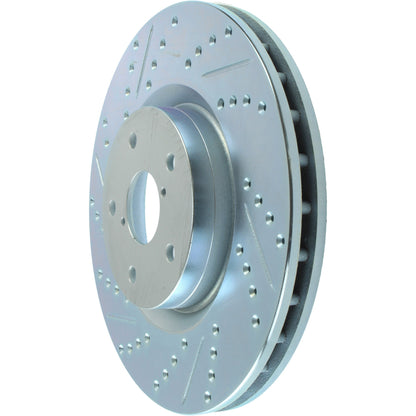 StopTech Select Sport Drilled And Slotted Brake Rotor; Front Right