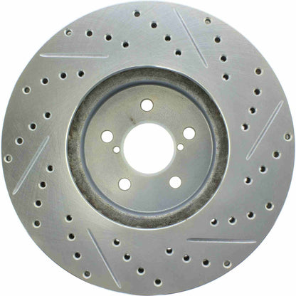 StopTech Select Sport Drilled And Slotted Brake Rotor; Front Right