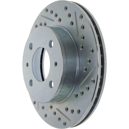 StopTech Select Sport Drilled And Slotted Brake Rotor; Front Left