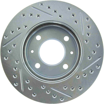 StopTech Select Sport Drilled And Slotted Brake Rotor; Front Right
