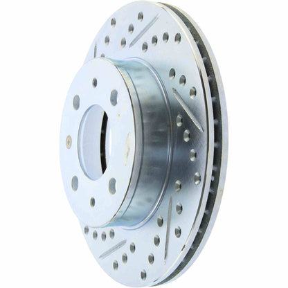 StopTech Select Sport Drilled And Slotted Brake Rotor; Front Right