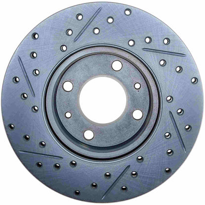 StopTech Select Sport Drilled And Slotted Brake Rotor; Front Left