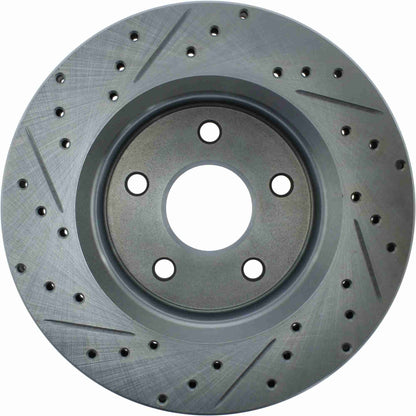 StopTech Select Sport Drilled And Slotted Brake Rotor; Front Left